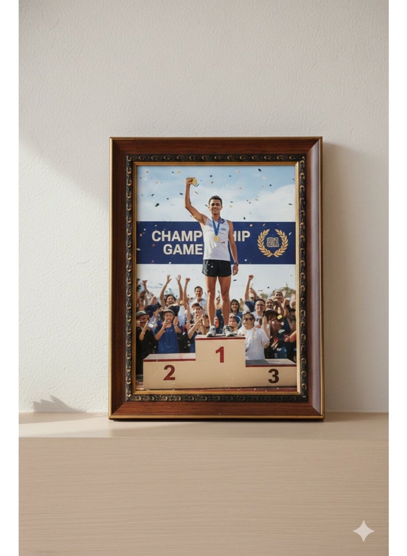 لومينا إطار صورة PVC مقاس A4 ‏21×30 سم – خفيف الوزن ومتين للعرض على الحائط أو الطاولة للصور والشهادات والأعمال الفنية، لون بني داكن - Image 1